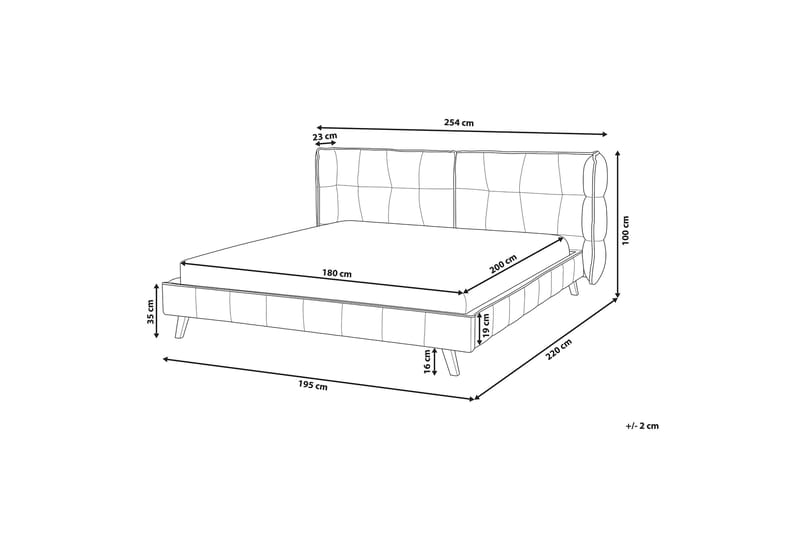 Senlis Dobbeltseng 180 | 200 cm - Grå - Møbler - Senger - Sengeramme & sengestamme