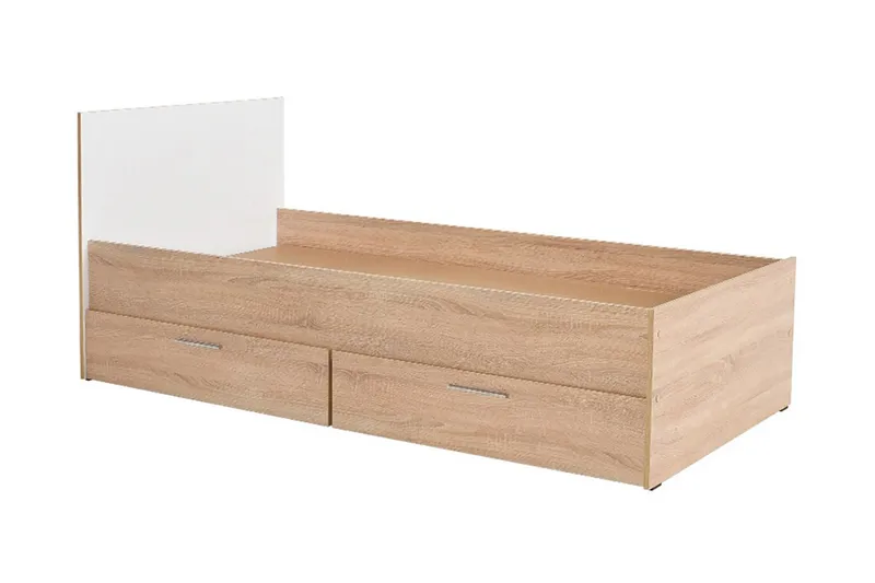 Single Bedstead Eik-Sonoma|Hvit - Natur/Hvit - Møbler - Senger - Sengeramme & sengestamme