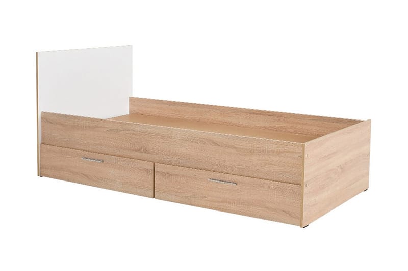 Single Bedstead Eik-Sonoma|Hvit - Natur/Hvit - Møbler - Senger - Sengeramme & sengestamme