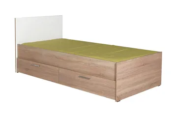 Single Bedstead Eik-Sonoma|Hvit - Natur/Hvit - Møbler - Senger - Sengeramme & sengestamme