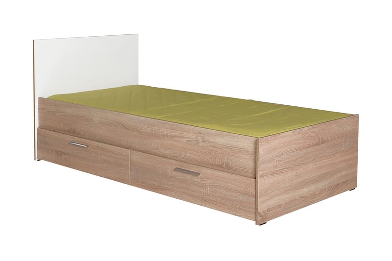 Single Bedstead Eik-Sonoma|Hvit - Møbler - Senger - Sengeramme & sengestamme