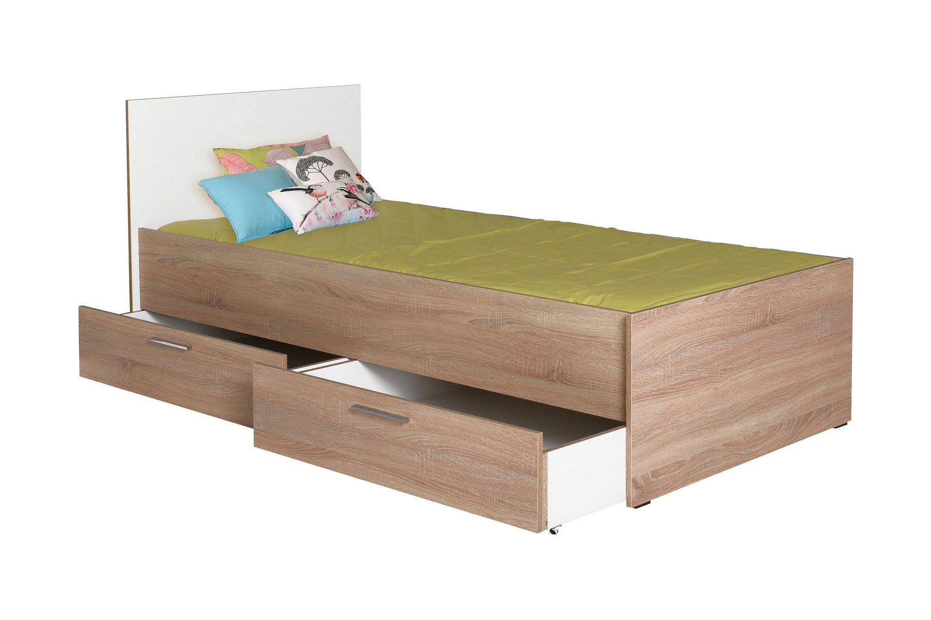 Single Bedstead Eik-Sonoma|Hvit - Møbler - Senger - Sengeramme & sengestamme