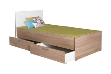 Single Bedstead Eik-Sonoma|Hvit - Møbler - Senger - Sengeramme & sengestamme