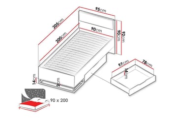 Staffin Sengeramme 90x200 cm - Hvid - Møbler - Senger - Sengeramme & sengestamme