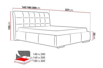 Stavanger Seng med Oppbevaring 180x200 - Svart - Møbler - Senger - Sengeramme & sengestamme