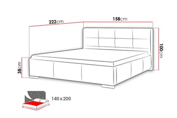 Strandrud Seng 140x200 - Hvit - Møbler - Senger - Sengeramme & sengestamme