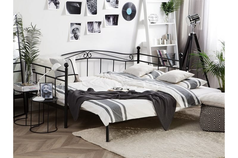 Tulle Dobbeltseng 90-180 | 200 cm - Svart - Møbler - Senger - Sengeramme & sengestamme