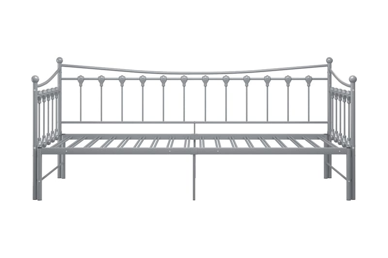 Uttrekkbar ramme til sovesofa grå metall 90x200 cm - Grå - Møbler - Senger - Sengeramme & sengestamme