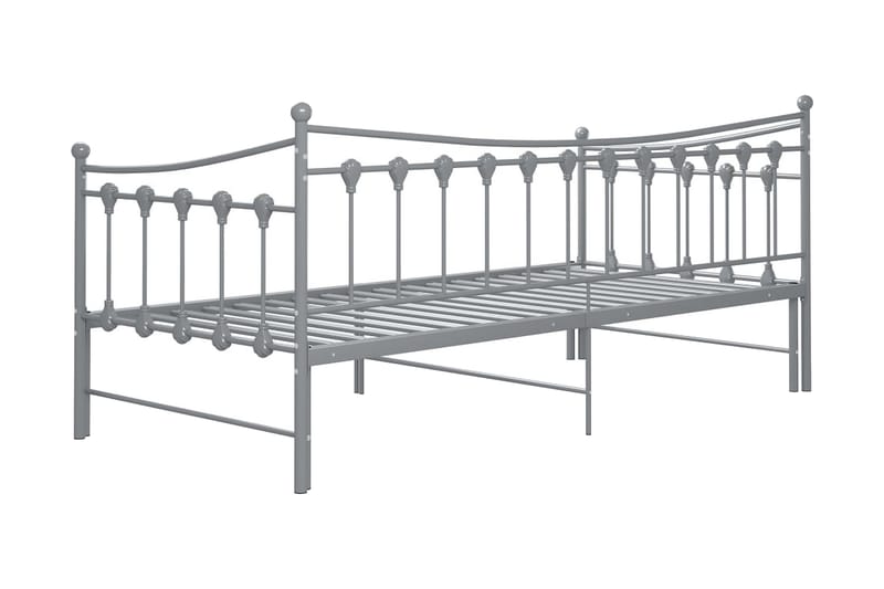 Uttrekkbar ramme til sovesofa grå metall 90x200 cm - Grå - Møbler - Senger - Sengeramme & sengestamme