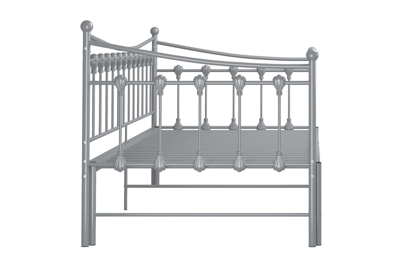 Uttrekkbar ramme til sovesofa grå metall 90x200 cm - Grå - Møbler - Senger - Sengeramme & sengestamme