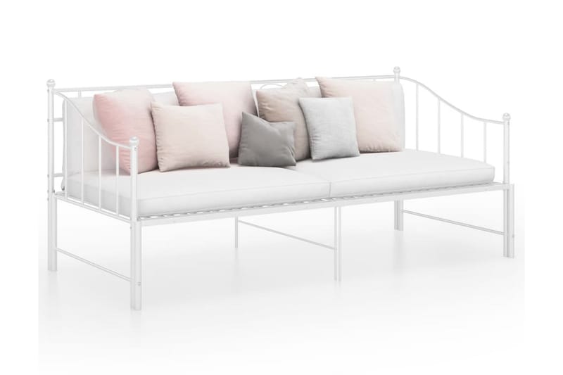 Uttrekkbar ramme til sovesofa hvit metall 90x200 cm - Hvit - Møbler - Senger - Sengeramme & sengestamme