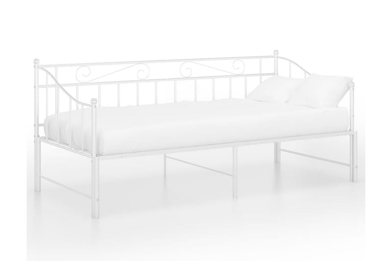 Uttrekkbar ramme til sovesofa hvit metall 90x200 cm - Hvit - Møbler - Senger - Sengeramme & sengestamme