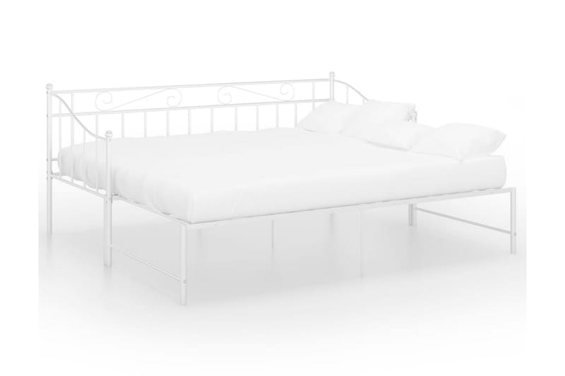 Uttrekkbar ramme til sovesofa hvit metall 90x200 cm - Hvit - Møbler - Senger - Sengeramme & sengestamme