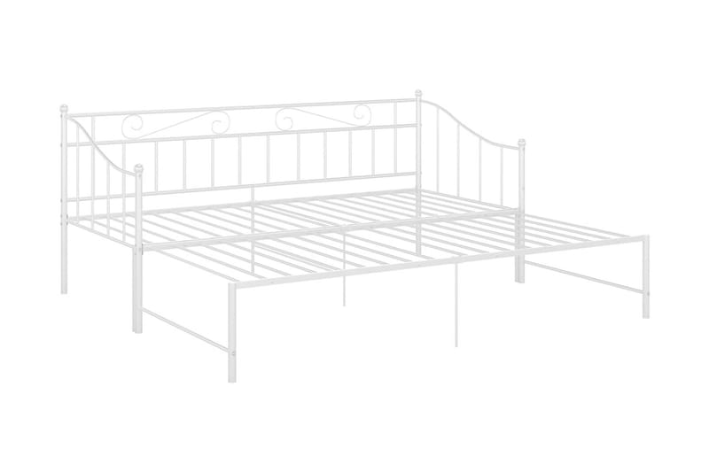 Uttrekkbar ramme til sovesofa hvit metall 90x200 cm - Hvit - Møbler - Senger - Sengeramme & sengestamme