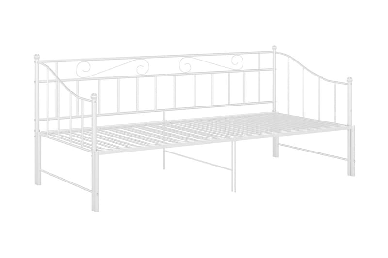 Uttrekkbar ramme til sovesofa hvit metall 90x200 cm - Hvit - Møbler - Senger - Sengeramme & sengestamme