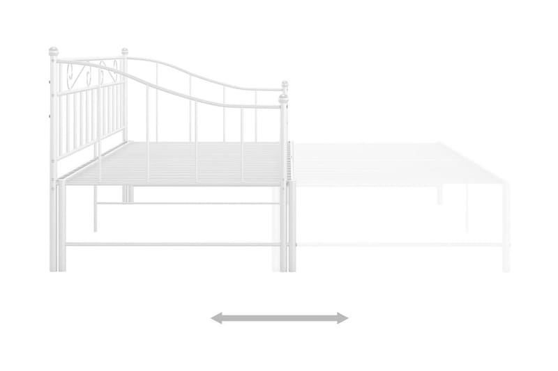 Uttrekkbar ramme til sovesofa hvit metall 90x200 cm - Hvit - Møbler - Senger - Sengeramme & sengestamme