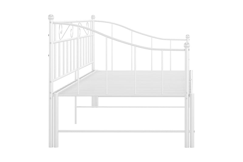 Uttrekkbar ramme til sovesofa hvit metall 90x200 cm - Hvit - Møbler - Senger - Sengeramme & sengestamme