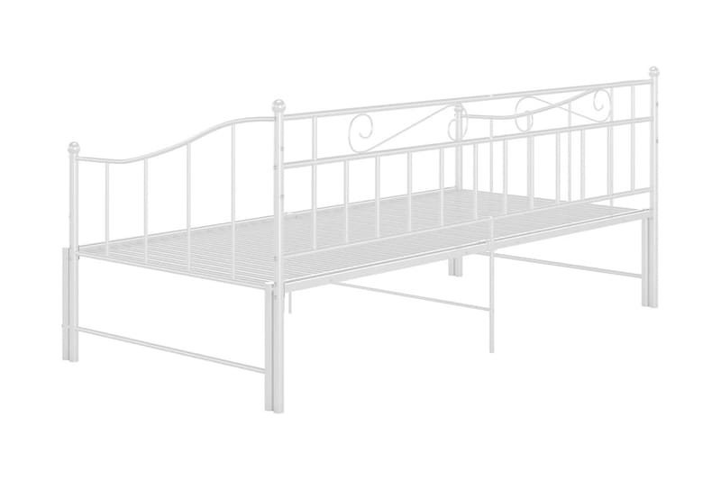 Uttrekkbar ramme til sovesofa hvit metall 90x200 cm - Hvit - Møbler - Senger - Sengeramme & sengestamme