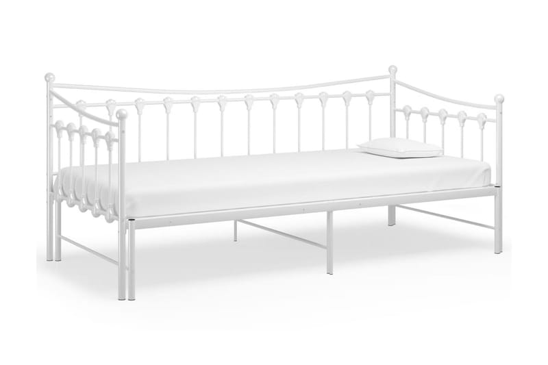 Uttrekkbar ramme til sovesofa hvit metall 90x200 cm - Hvit - Møbler - Senger - Sengeramme & sengestamme