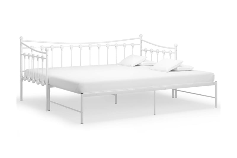 Uttrekkbar ramme til sovesofa hvit metall 90x200 cm - Hvit - Møbler - Senger - Sengeramme & sengestamme