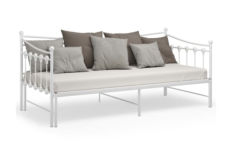 Uttrekkbar ramme til sovesofa hvit metall 90x200 cm - Hvit - Møbler - Senger - Sengeramme & sengestamme