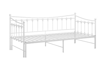 Uttrekkbar ramme til sovesofa hvit metall 90x200 cm - Hvit - Møbler - Senger - Sengeramme & sengestamme