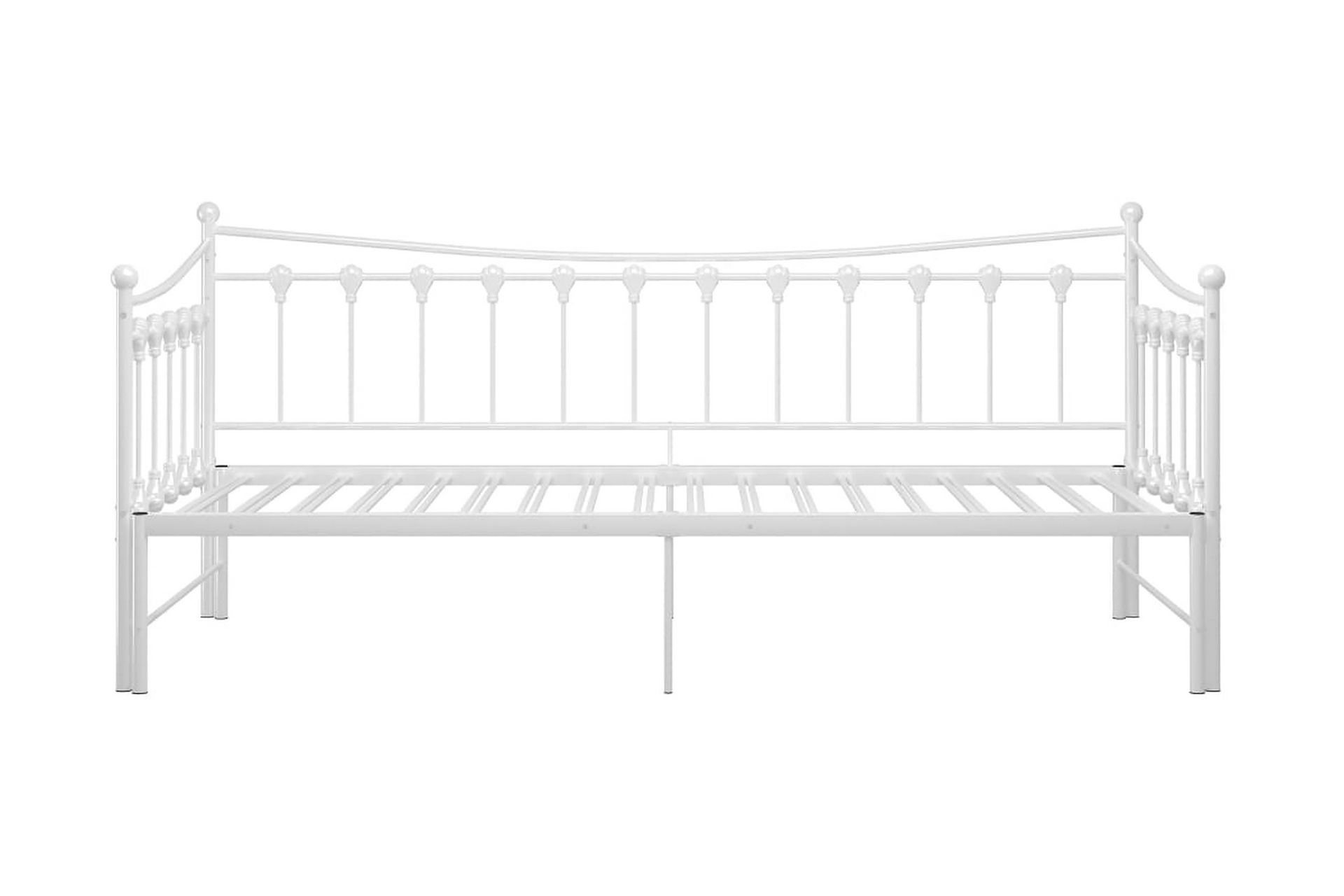Uttrekkbar ramme til sovesofa hvit metall 90x200 cm - Hvit - Møbler - Senger - Sengeramme & sengestamme