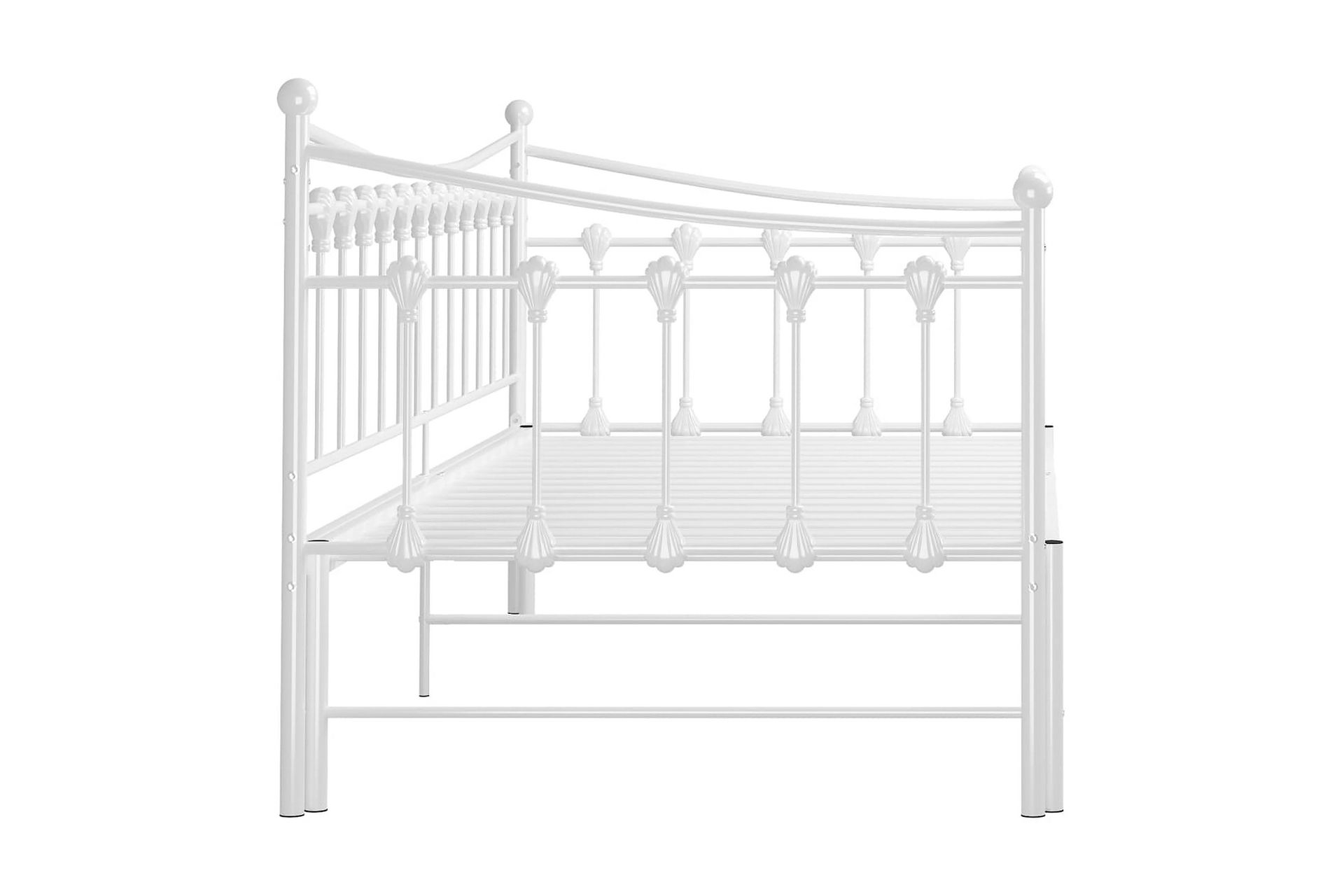 Uttrekkbar ramme til sovesofa hvit metall 90x200 cm - Hvit - Møbler - Senger - Sengeramme & sengestamme