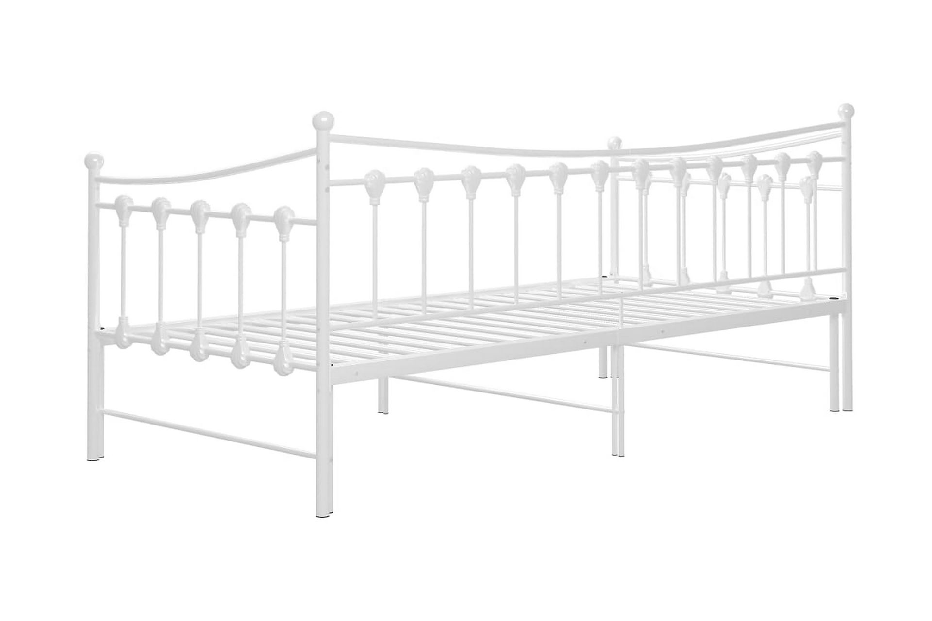 Uttrekkbar ramme til sovesofa hvit metall 90x200 cm - Hvit - Møbler - Senger - Sengeramme & sengestamme