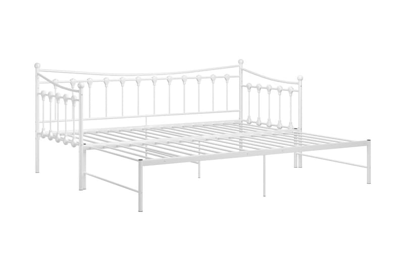 Uttrekkbar ramme til sovesofa hvit metall 90x200 cm - Hvit - Møbler - Senger - Sengeramme & sengestamme