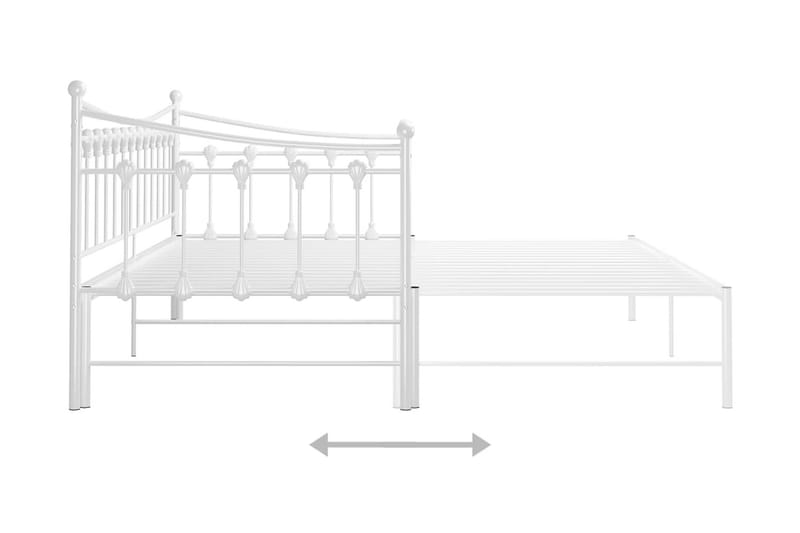 Uttrekkbar ramme til sovesofa hvit metall 90x200 cm - Hvit - Møbler - Senger - Sengeramme & sengestamme