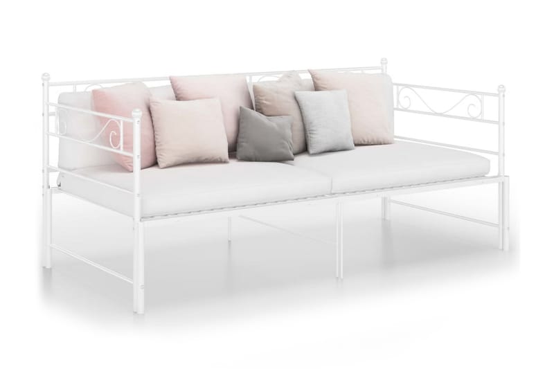 Uttrekkbar ramme til sovesofa hvit metall 90x200 cm - Hvit - Møbler - Senger - Sengeramme & sengestamme