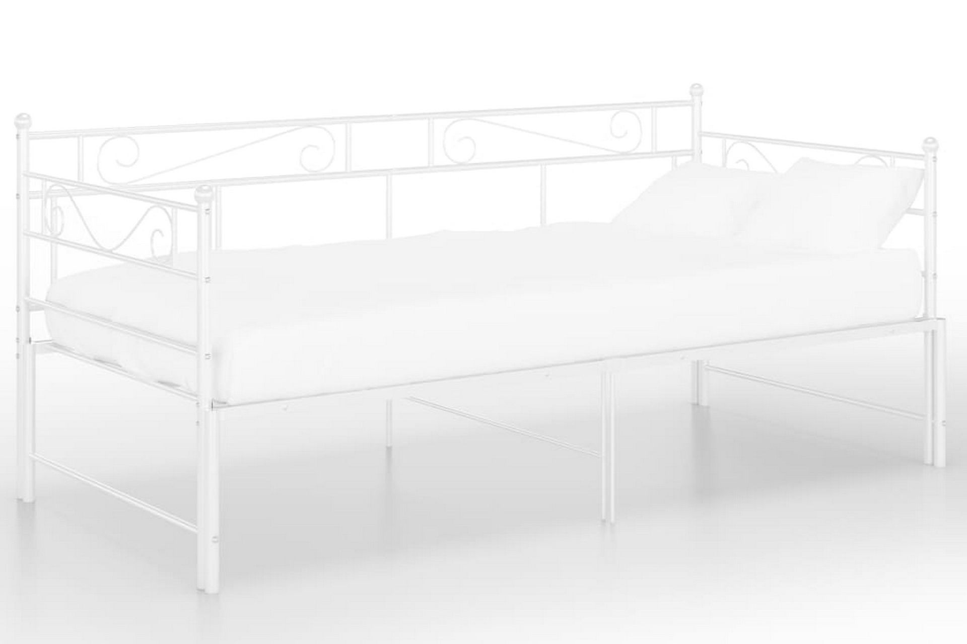 Uttrekkbar ramme til sovesofa hvit metall 90x200 cm - Hvit - Møbler - Senger - Sengeramme & sengestamme
