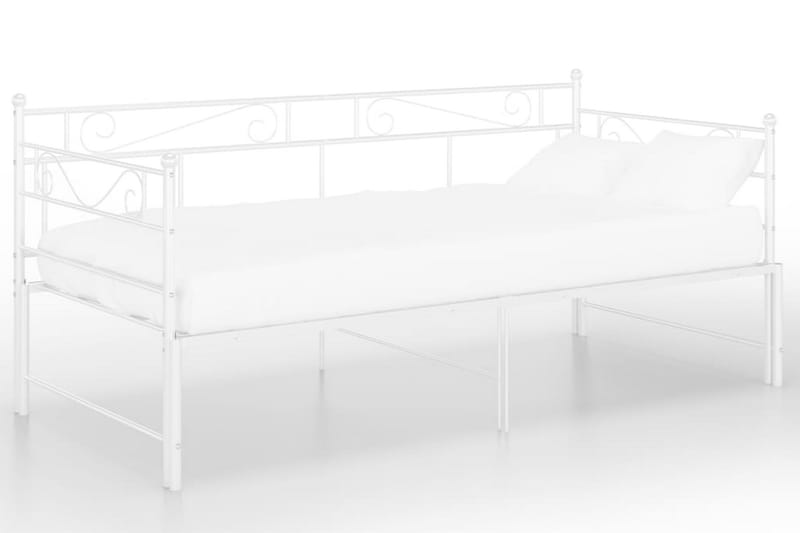 Uttrekkbar ramme til sovesofa hvit metall 90x200 cm - Hvit - Møbler - Senger - Sengeramme & sengestamme