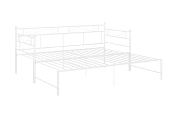 Uttrekkbar ramme til sovesofa hvit metall 90x200 cm - Hvit - Møbler - Senger - Sengeramme & sengestamme