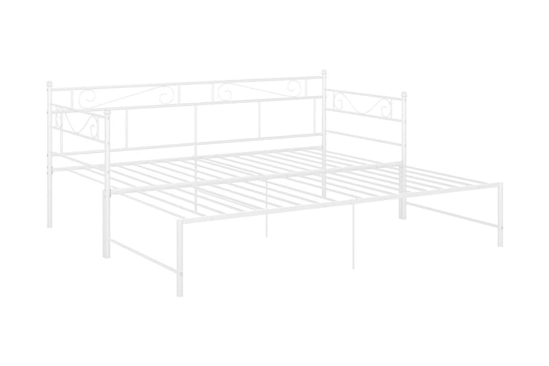 Uttrekkbar ramme til sovesofa hvit metall 90x200 cm - Hvit - Møbler - Senger - Sengeramme & sengestamme
