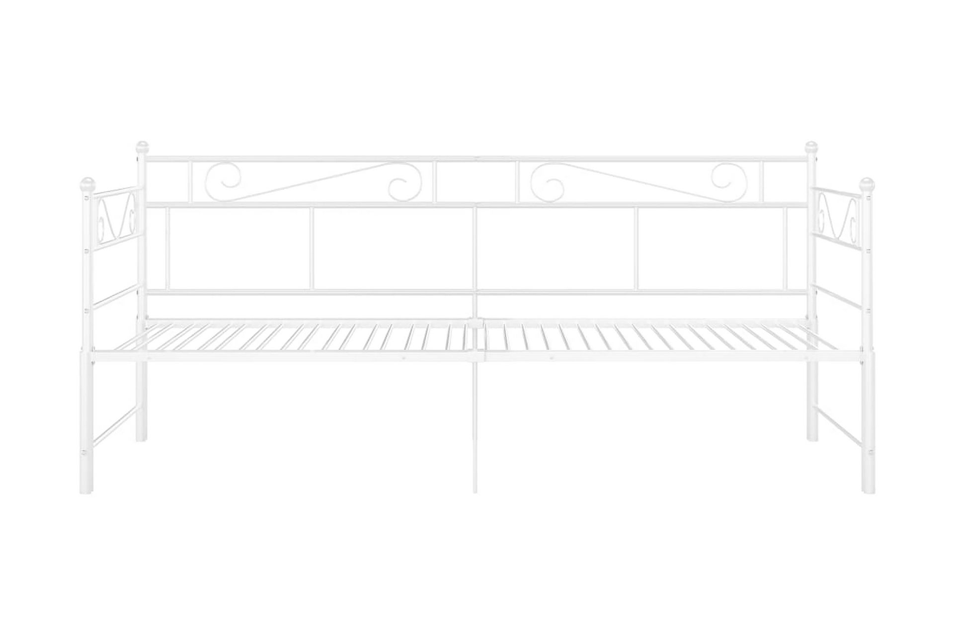 Uttrekkbar ramme til sovesofa hvit metall 90x200 cm - Hvit - Møbler - Senger - Sengeramme & sengestamme