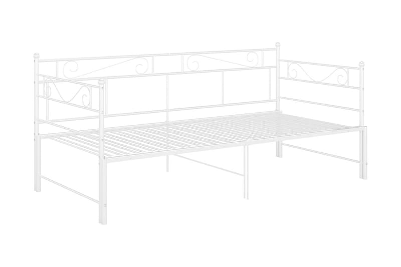 Uttrekkbar ramme til sovesofa hvit metall 90x200 cm - Hvit - Møbler - Senger - Sengeramme & sengestamme