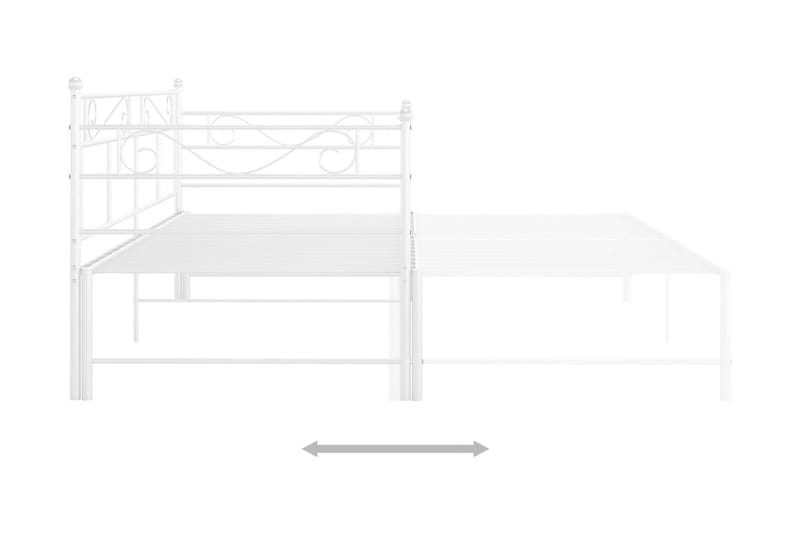 Uttrekkbar ramme til sovesofa hvit metall 90x200 cm - Hvit - Møbler - Senger - Sengeramme & sengestamme