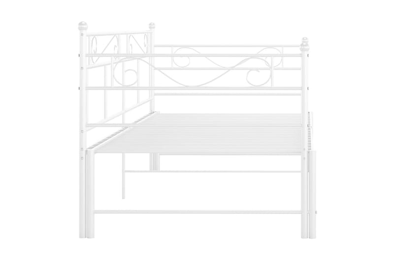 Uttrekkbar ramme til sovesofa hvit metall 90x200 cm - Hvit - Møbler - Senger - Sengeramme & sengestamme