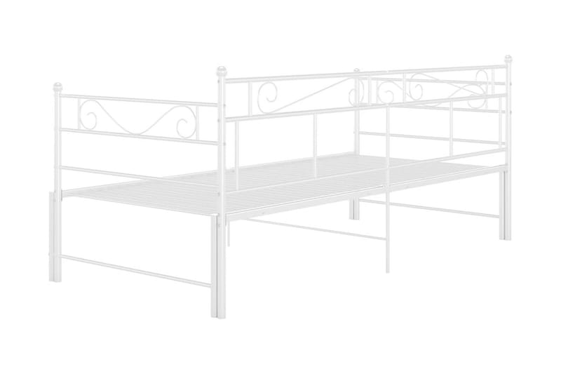 Uttrekkbar ramme til sovesofa hvit metall 90x200 cm - Hvit - Møbler - Senger - Sengeramme & sengestamme