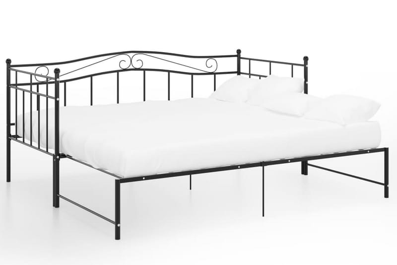 Uttrekkbar ramme til sovesofa svart metall 90x200 cm - Svart - Møbler - Senger - Sengeramme & sengestamme