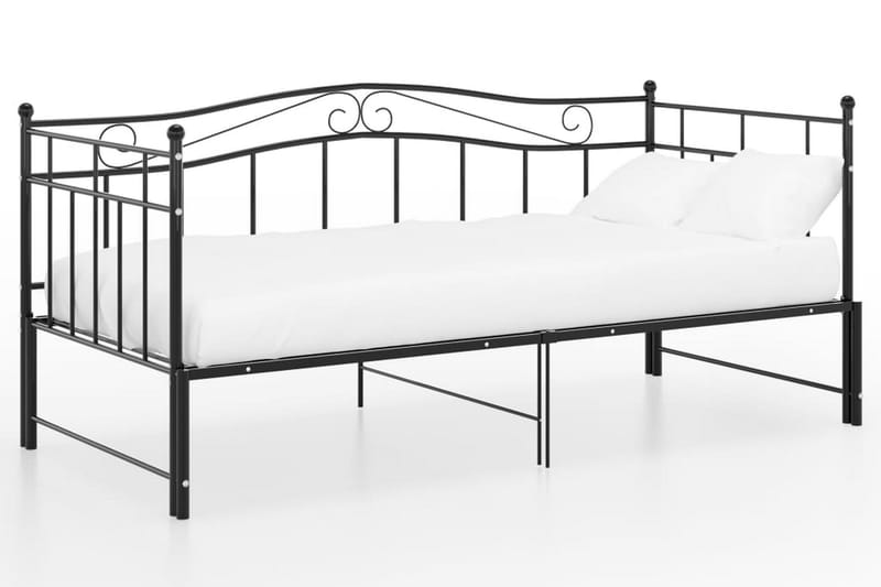 Uttrekkbar ramme til sovesofa svart metall 90x200 cm - Svart - Møbler - Senger - Sengeramme & sengestamme