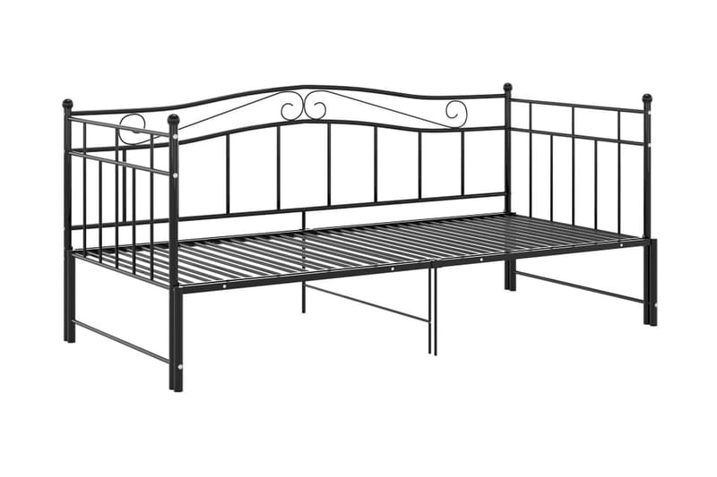 Uttrekkbar ramme til sovesofa svart metall 90x200 cm - Svart - Møbler - Senger - Sengeramme & sengestamme