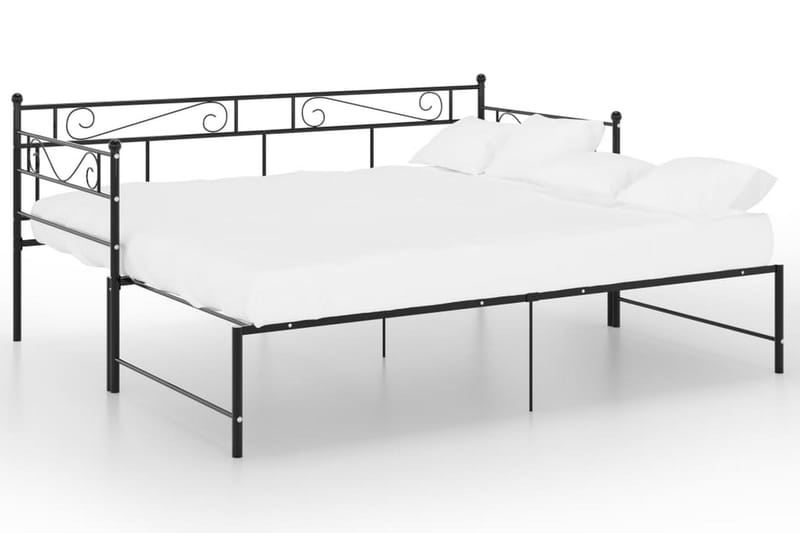 Uttrekkbar ramme til sovesofa svart metall 90x200 cm - Svart - Møbler - Senger - Sengeramme & sengestamme