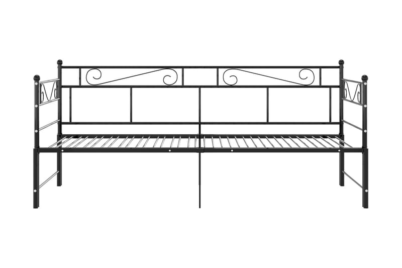 Uttrekkbar ramme til sovesofa svart metall 90x200 cm - Svart - Møbler - Senger - Sengeramme & sengestamme