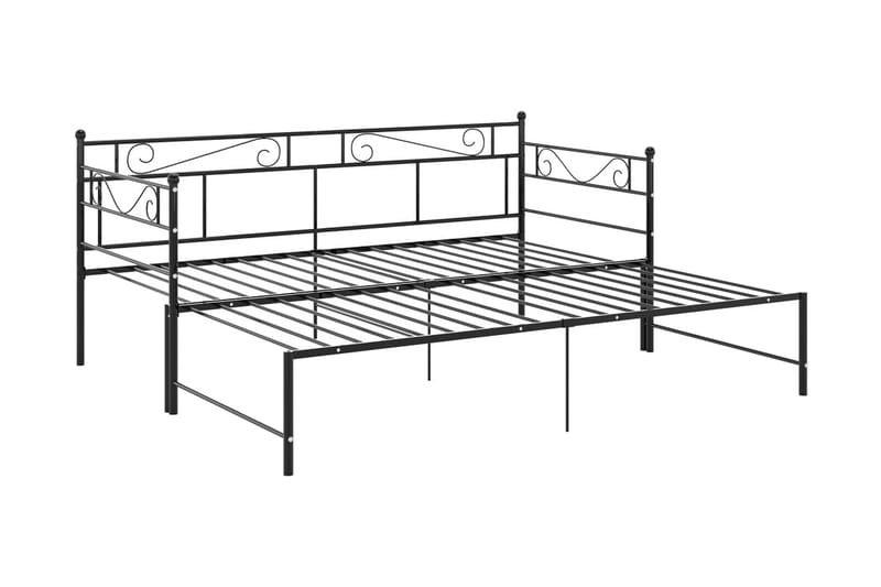 Uttrekkbar ramme til sovesofa svart metall 90x200 cm - Svart - Møbler - Senger - Sengeramme & sengestamme