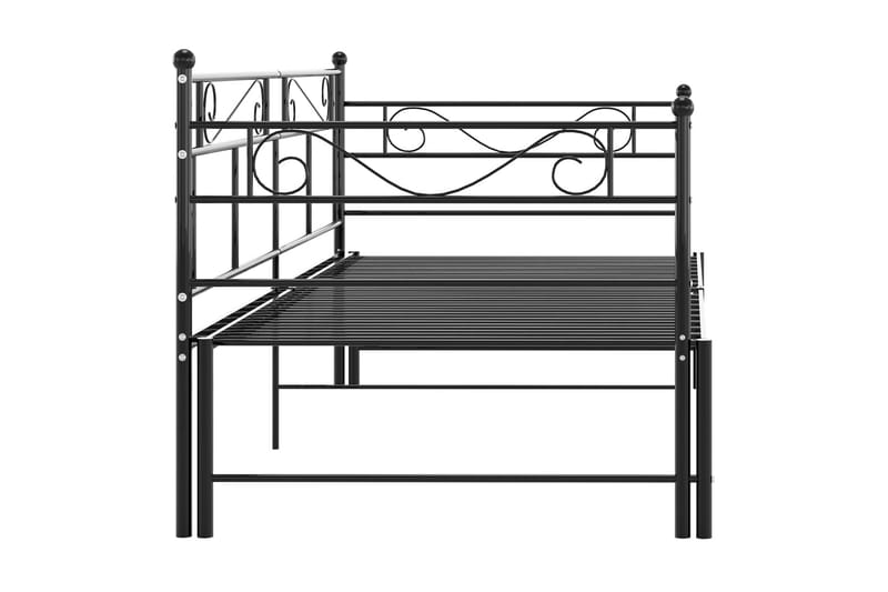 Uttrekkbar ramme til sovesofa svart metall 90x200 cm - Svart - Møbler - Senger - Sengeramme & sengestamme