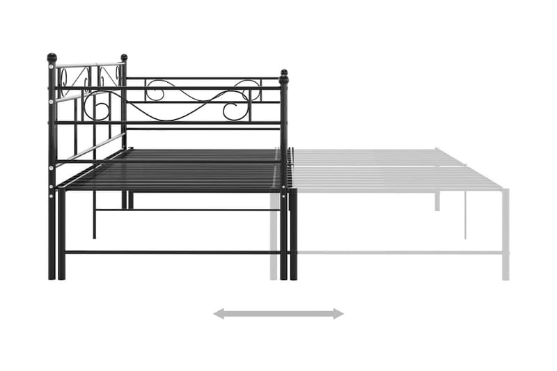 Uttrekkbar ramme til sovesofa svart metall 90x200 cm - Svart - Møbler - Senger - Sengeramme & sengestamme