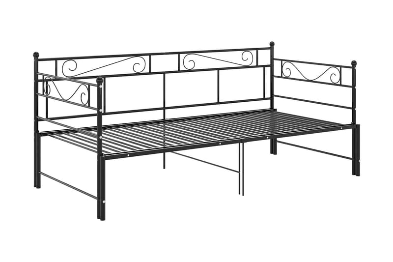 Uttrekkbar ramme til sovesofa svart metall 90x200 cm - Svart - Møbler - Senger - Sengeramme & sengestamme